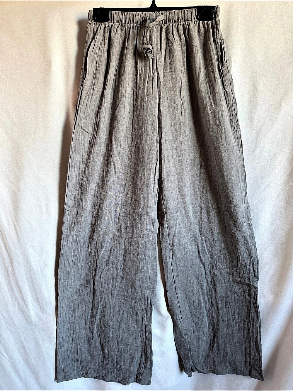 Wide Leg Cotton-Linen Pants Size Small